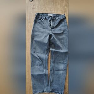 Everlane Women's Dark Gray/ Black Straight Jeans 90s Cheeky 28 Reg